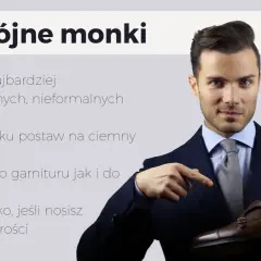 Elegancki mężczyzna w garniturze prezentuje brązowe podwójne monki – uniwersalne buty do garnituru i dżinsów.