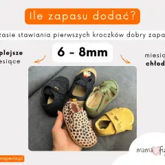 Dla pierwszych kroczków niemowlaka, idealne **niechodki rozmiary** to 6-8mm zapasu. Wygoda i miejsce na rosnącą stópkę.