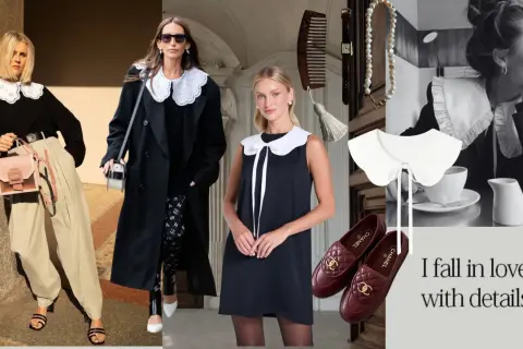 Kolia co to? Stylowe kołnierzyki zdobią kobiety na zdjęciach, dodając elegancji. Detale tworzą całość.