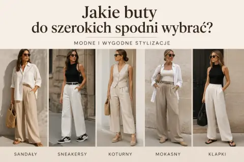 Modne stylizacje ze spodniami palazzo: od sandałów po klapki, zobacz, jakie buty wybrać do szerokich nogawek.