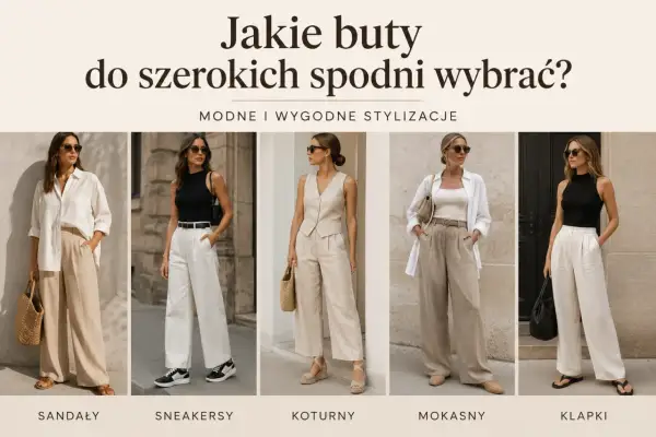 Modne stylizacje ze spodniami palazzo: od sandałów po klapki, zobacz, jakie buty wybrać do szerokich nogawek.